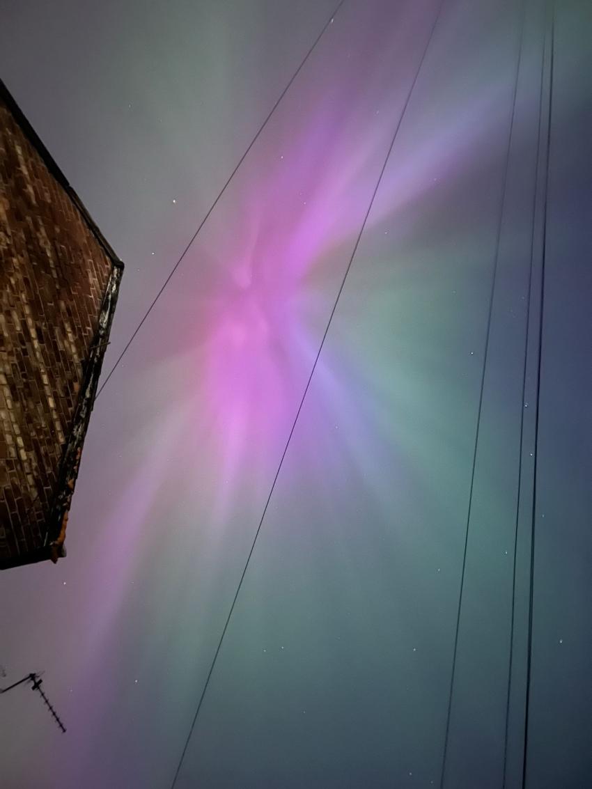 The Northern Lights pictured above Withington, Manchester on Friday 10 May.