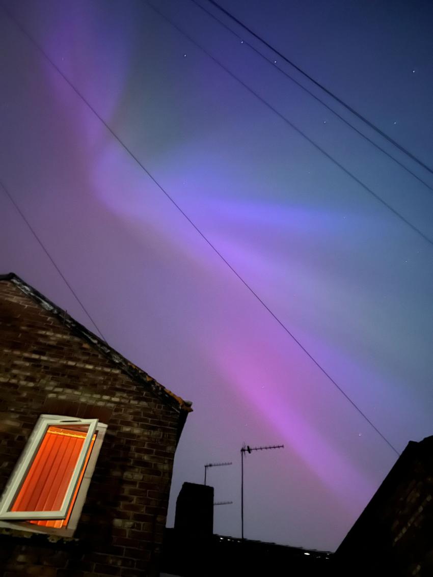 Aurora borealis over Withington, Manchester.