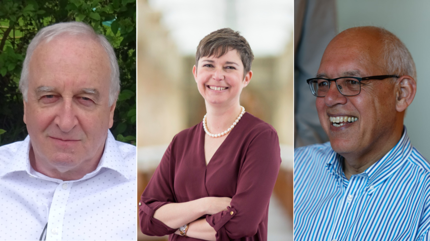 Professor Matthew Griffin (left), Professor Caroline Smith and Dr Arvind Parmar.