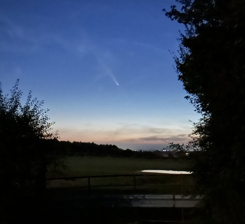This image of Comet A3 was taken by Dave Green 3 miles west of Hartlepool on 14 October 2024.