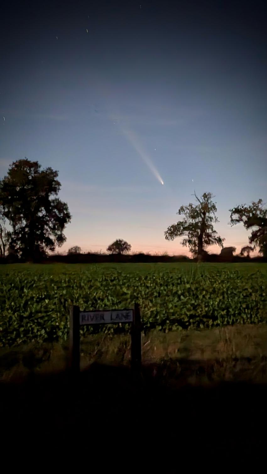 Sonia Last took this image of Comet A3 above Southburgh in Norfolk.