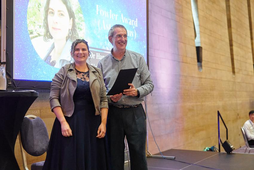Dr Hannah Wakeford, University of Bristol, receives the Fowler Award (A).