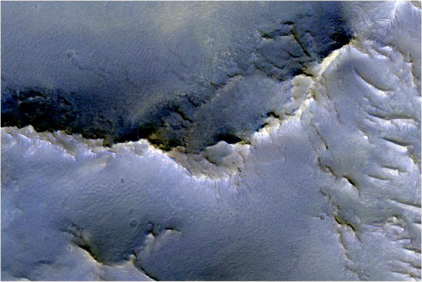 Merged IRB image of a narrow FSR with a pointed top (pinnacle ridge) and a meander.