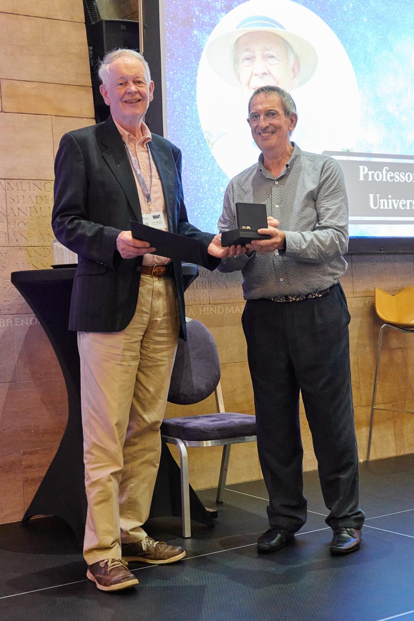 Professor James Binney, of Oxford University, receives the RAS Gold Medal (A).
