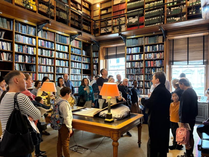 John Herschel speaks to visitors about the RAS and its history.