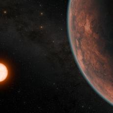 An artist's impression of the newly-discovered, Earth-like exoplanet Gliese 12 b.