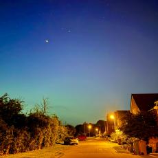 The Northern Lights visible over Didcot in Oxfordshire on Friday 10 May 2024.