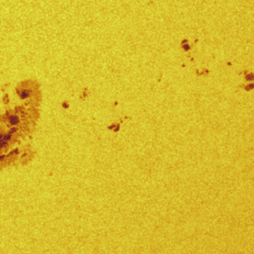 Helioseismic and Magnetic Imager (HMI) image of the big sunspot that occurred on 5 May 2024, in continuum intensity ('white light').