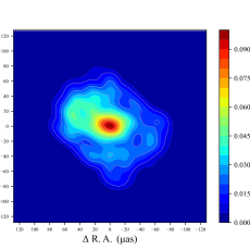 Radio image of Sagittarius A* in the centre of the Milky Way galaxy.