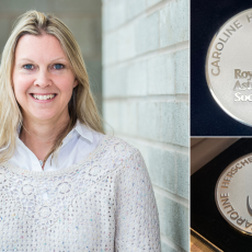 Professor Dr Isobel Hook with the Caroline Herschel Medal.