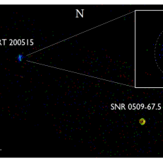 The "remarkable" XRT 200515 cosmic explosion observed by NASA's Chandra X-ray Observatory.