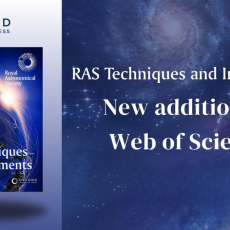 Graphic featuring a front cover of RAS Techniques and Instruments alongside text which says the same and 'New addition to Web of Science'.