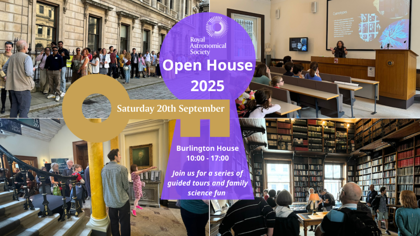 Pictures from RAS Open House 2024 in the background, with a lock and key graphic and details of the date and times of RAS Open House 2025 in the foreground.